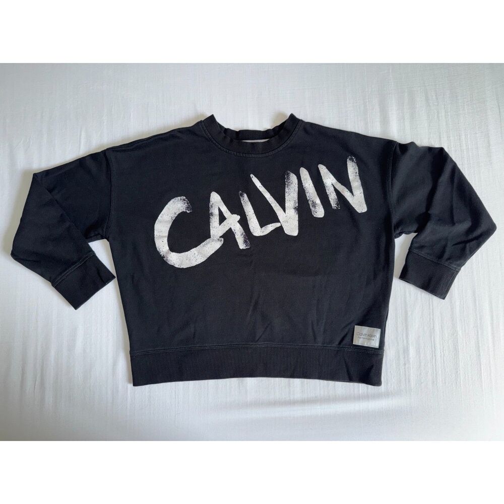 Calvin Klein Performance Graphic Sweatshirt | Black CALVIN | Size Large